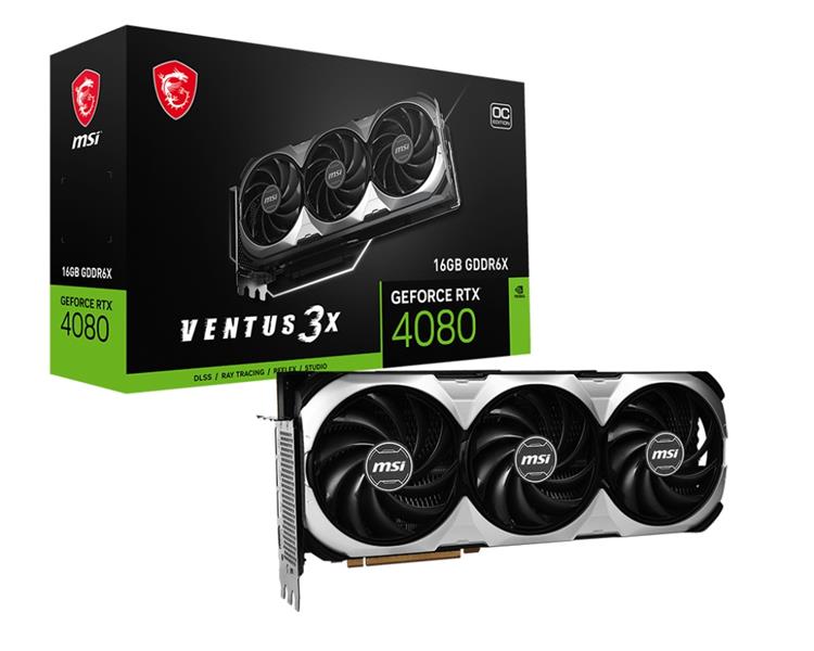 MSI RTX 4080 16GB VENTUS 3X OC videokaart NVIDIA GeForce RTX 4080 GDDR6X