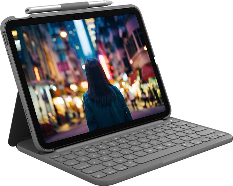 Logitech Slim Folio Grijs Bluetooth AZERTY Frans