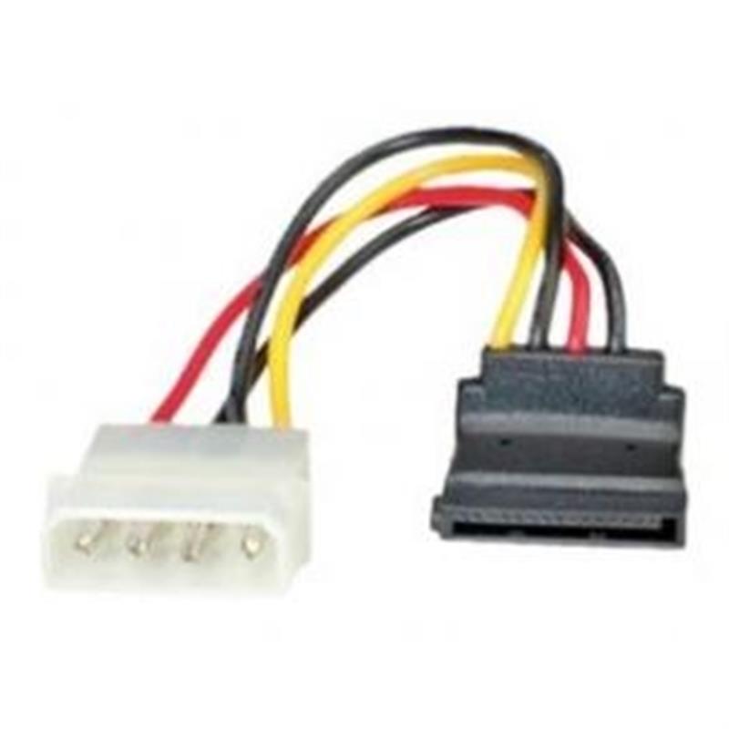 *ADJ SATA Power Cable ATX 4-Pin Molex 15-Pin SATA M F Black