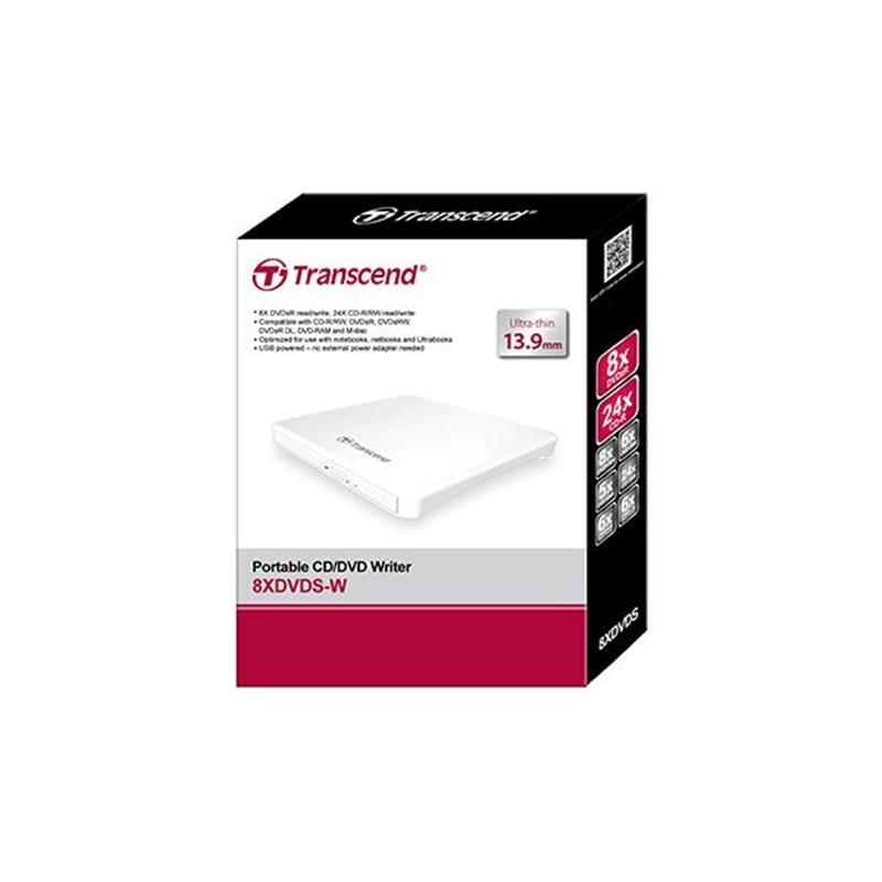 Transcend optisch schijfstation Wit DVD -RW