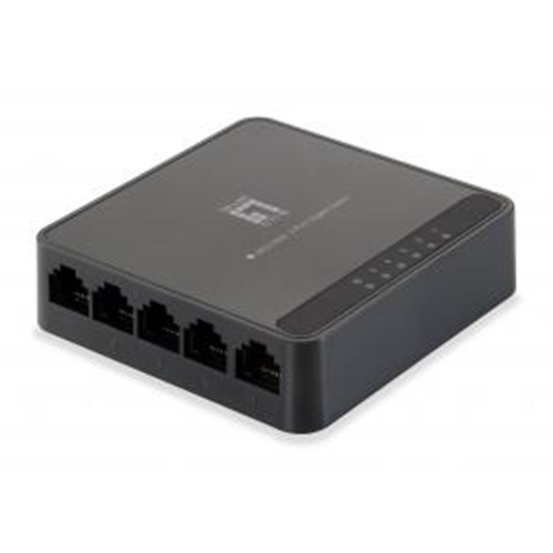 LevelOne GEU-0522 Gigabit Ethernet (10/100/1000) Zwart