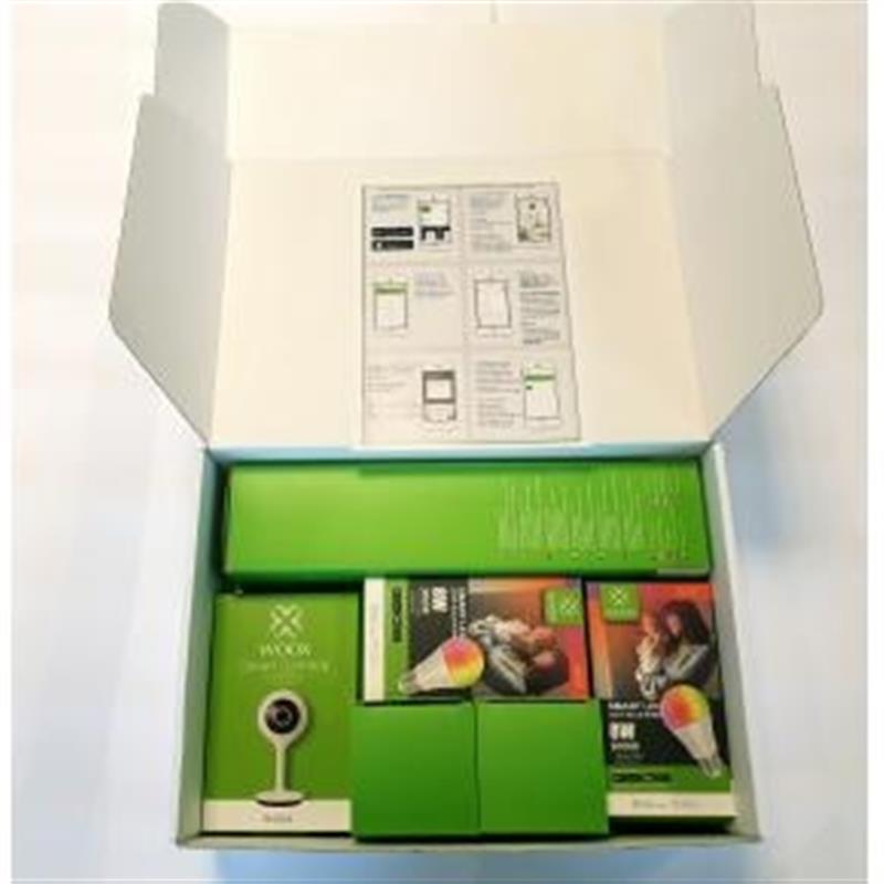 WOOX Smart home pakket Camera 2x stekker Power socket 2x RGB LED Lamp E27 dimmable App