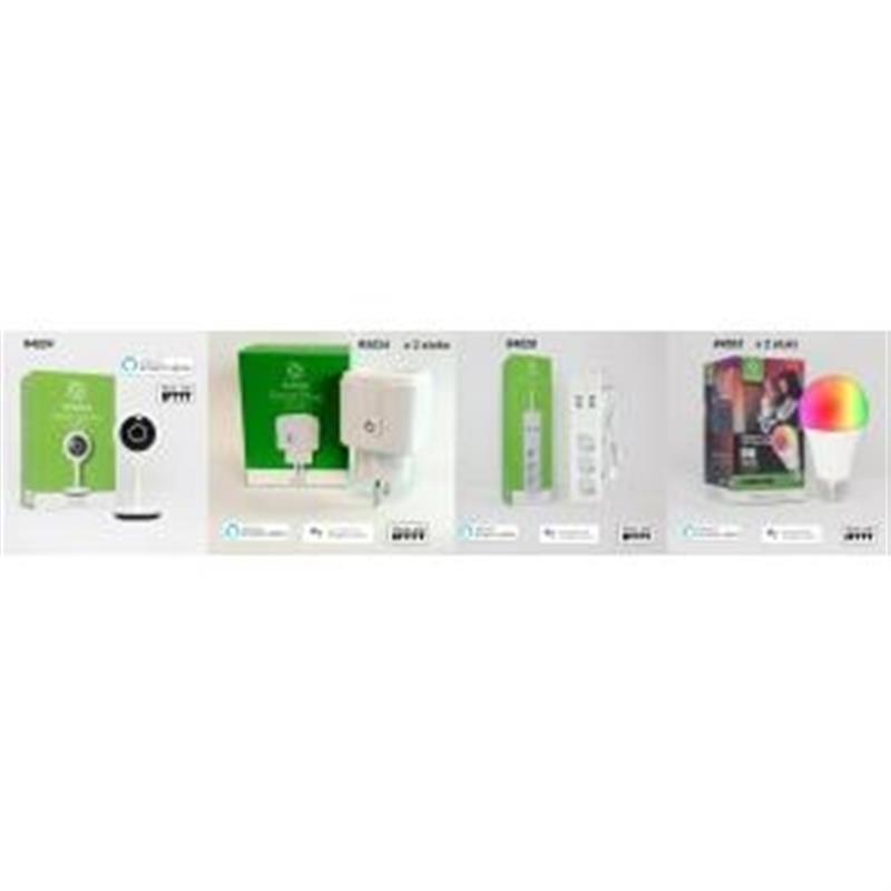 WOOX Smart home pakket Camera 2x stekker Power socket 2x RGB LED Lamp E27 dimmable App