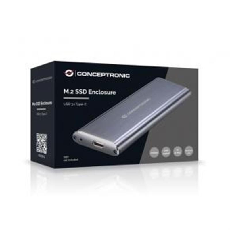 Conceptronic HDE01G behuizing voor opslagstations SDD-behuizing Grijs M.2