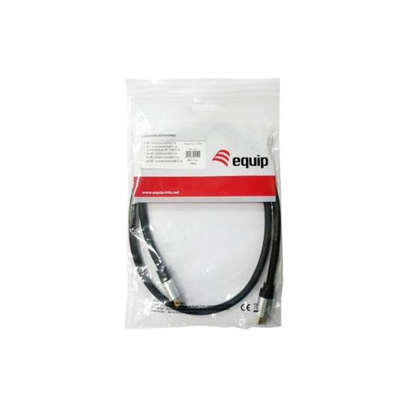 Equip 119383 HDMI kabel 5 m HDMI Type A (Standaard) Zwart, Zilver