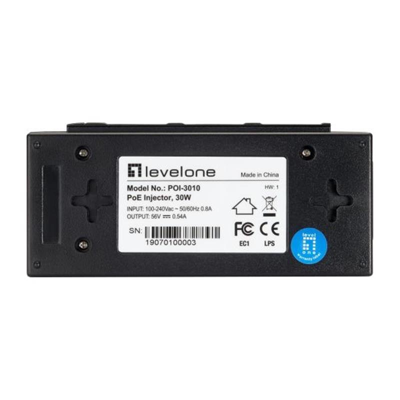 LevelOne POI-3010 PoE adapter & injector Fast Ethernet, Gigabit Ethernet 52 V