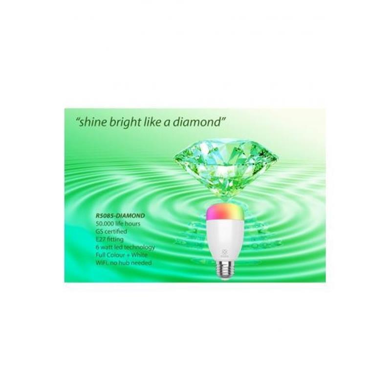 WOOX Diamond Smart LED Bulb kit 2 pcs E27 RGB LED 6W 500 lumes 2700 6500 K