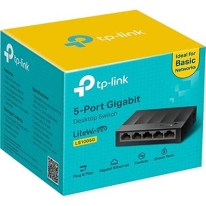 TP-LINK LS1005G Unmanaged Gigabit Ethernet (10/100/1000) Zwart
