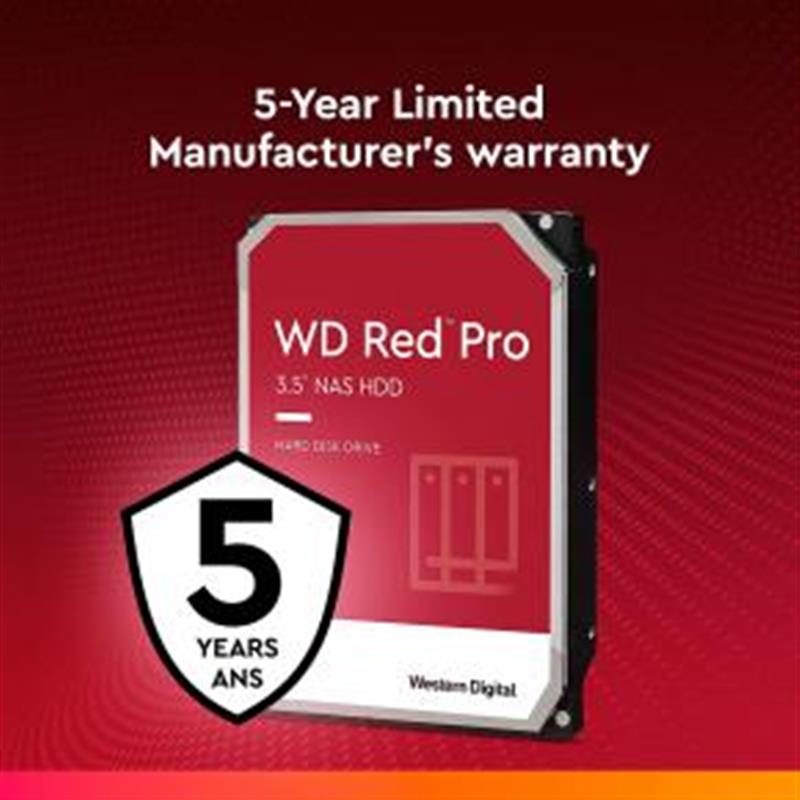 Western Digital RED Pro NAS HDD 16TB 3 5 7200 RPM Serial ATA III 512MB CMR