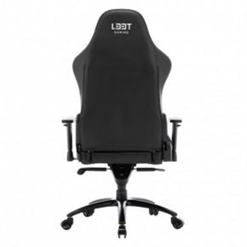 L33T Gaming Elite V4 Gaming Chair PU Black - Green decor Class-4 gas-lift Tilt recline