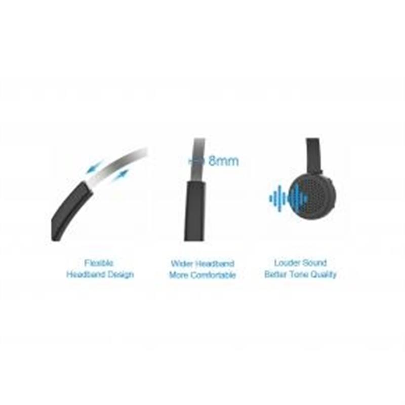 Conceptronic POLONA03BDA hoofdtelefoon/headset Hoofdtelefoons Hoofdband Kantoor/callcenter Bluetooth Oplaadhouder Zwart