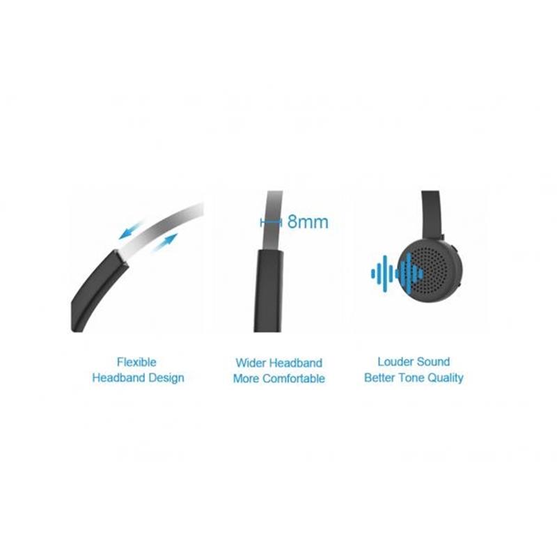 Conceptronic POLONA03BDA hoofdtelefoon/headset Hoofdtelefoons Hoofdband Kantoor/callcenter Bluetooth Oplaadhouder Zwart