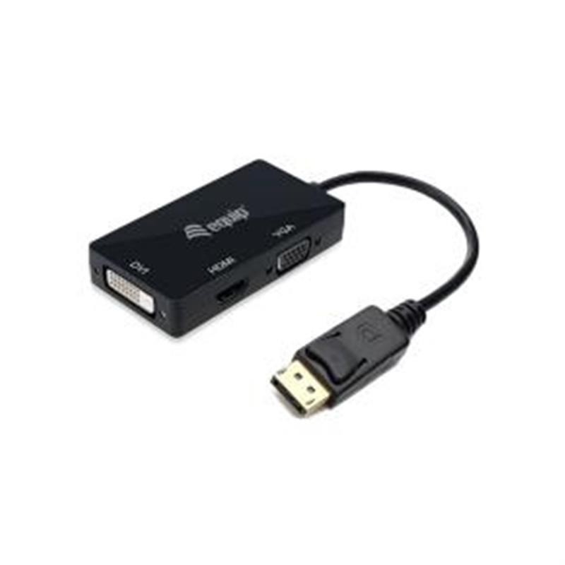 Equip 133441 video kabel adapter 0,24 m DisplayPort DVI-D + VGA (D-Sub) + HDMI Zwart