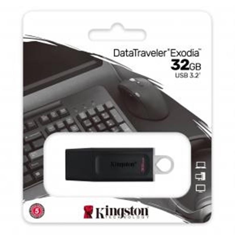 Kingston Technology DataTraveler Exodia USB flash drive 64 GB USB Type-A 3 2 Gen 1 3 1 Gen 1 Zwart