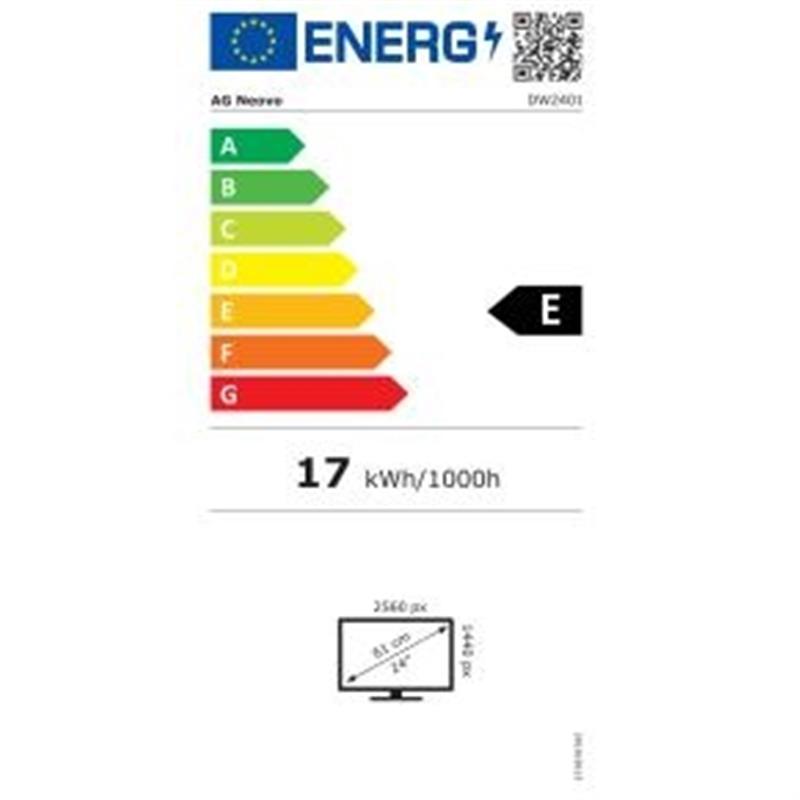 AG Neovo DW2401 60,5 cm (23.8"") 2560 x 1440 Pixels Wide Quad HD LED Zwart