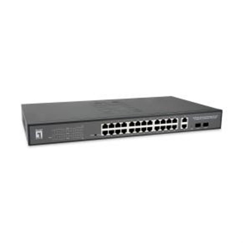 LevelOne GEP-2841 netwerk-switch Managed L2 Gigabit Ethernet (10/100/1000) Power over Ethernet (PoE) 1U Zwart