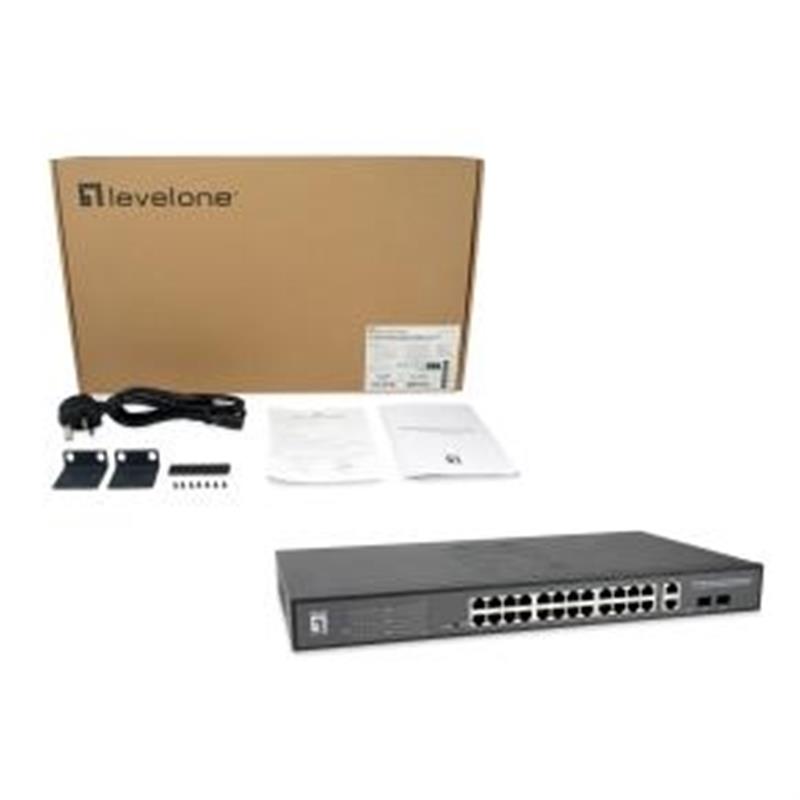 LevelOne GEP-2841 netwerk-switch Managed L2 Gigabit Ethernet (10/100/1000) Power over Ethernet (PoE) 1U Zwart