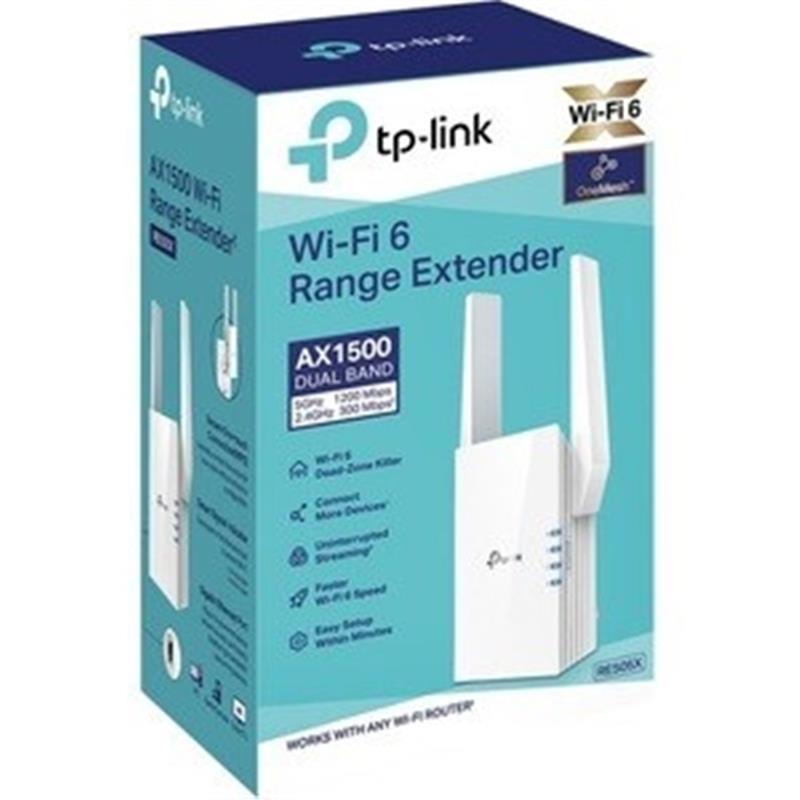 TP-LINK RE505X Netwerkzender & -ontvanger 10,100,1000 Mbit/s Wit