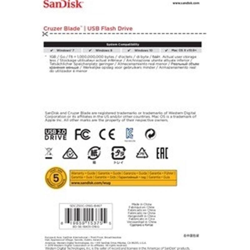SanDisk USB FlashDrive 16GB CruzerBlade