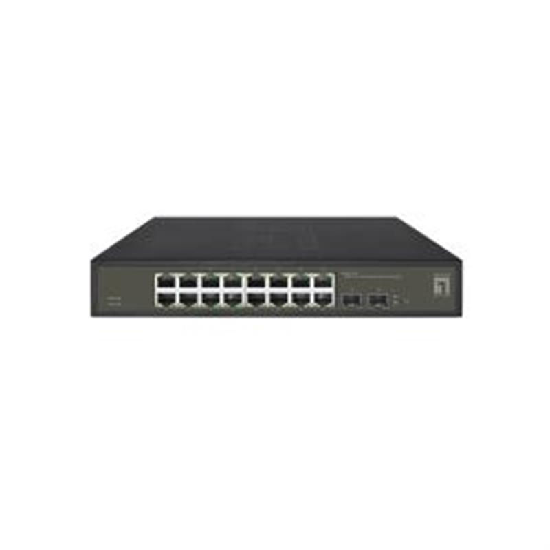 LevelOne GES-2118 netwerk-switch Managed L2 Gigabit Ethernet (10/100/1000) Zwart