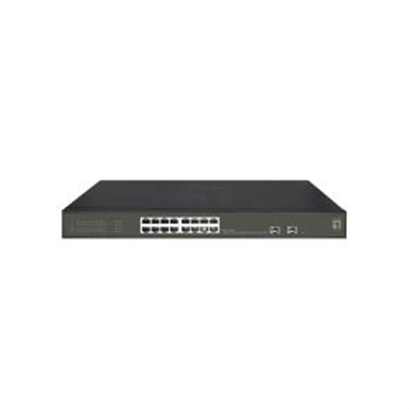 LevelOne GES-2118P netwerk-switch Managed L2 Gigabit Ethernet (10/100/1000) Power over Ethernet (PoE) Zwart