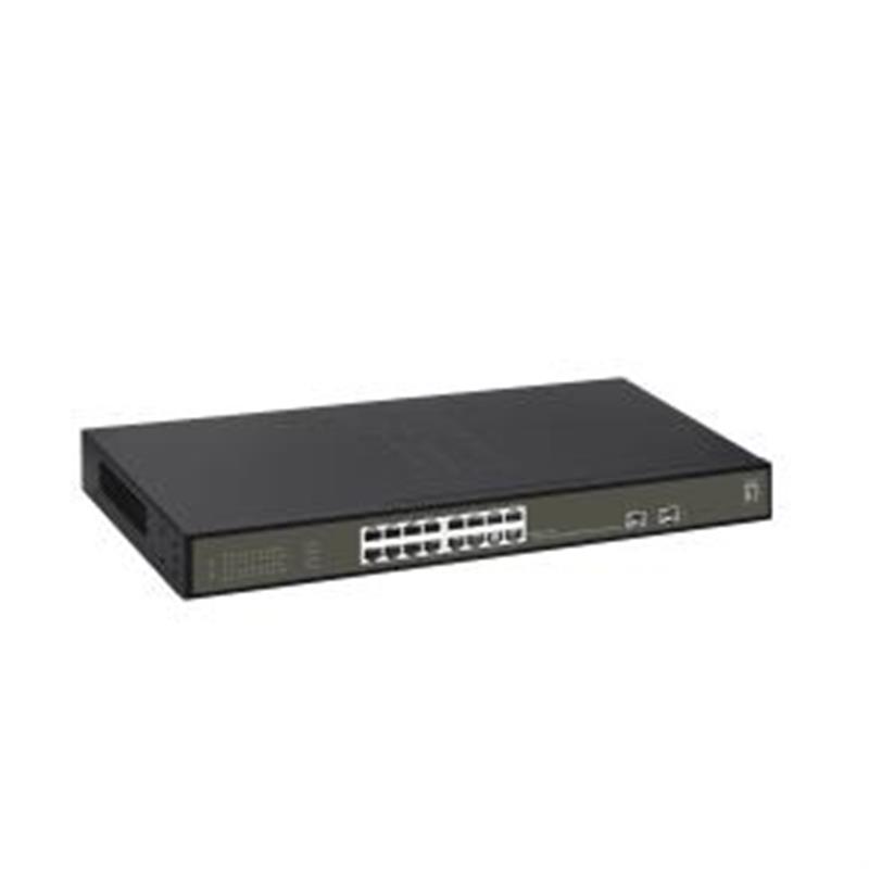 LevelOne GES-2118P netwerk-switch Managed L2 Gigabit Ethernet (10/100/1000) Power over Ethernet (PoE) Zwart