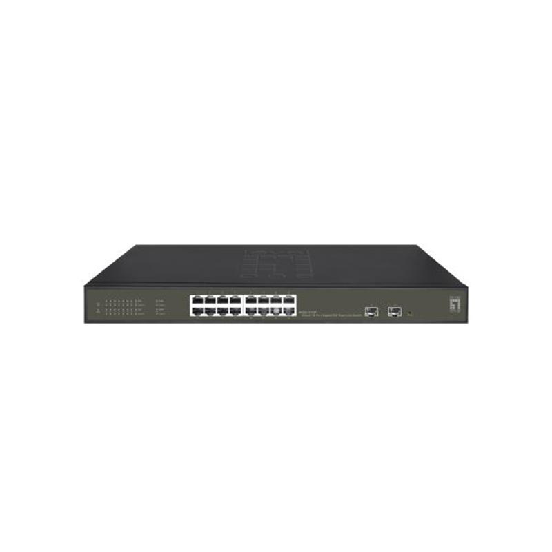 LevelOne GES-2118P netwerk-switch Managed L2 Gigabit Ethernet (10/100/1000) Power over Ethernet (PoE) Zwart