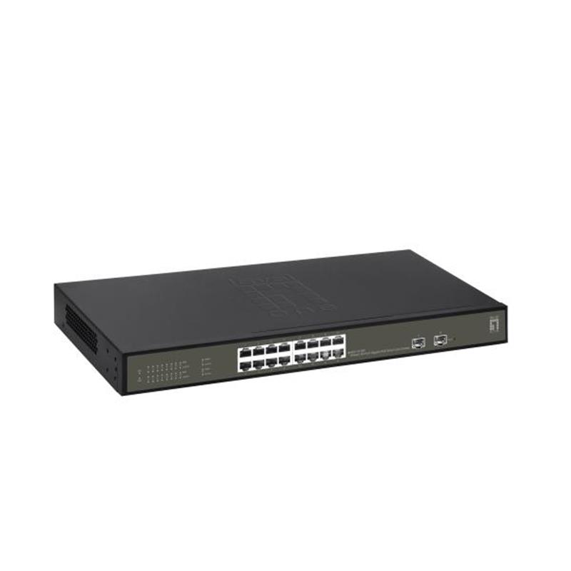 LevelOne GES-2118P netwerk-switch Managed L2 Gigabit Ethernet (10/100/1000) Power over Ethernet (PoE) Zwart