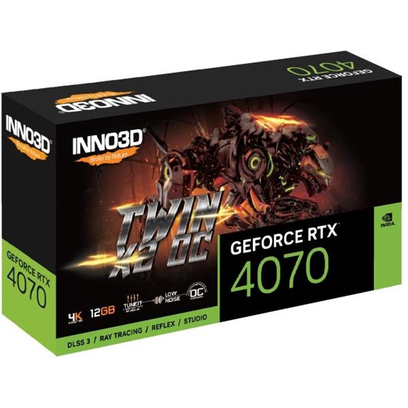 Inno3D N40702-126XX-185252N videokaart NVIDIA GeForce RTX 4070 12 GB GDDR6X