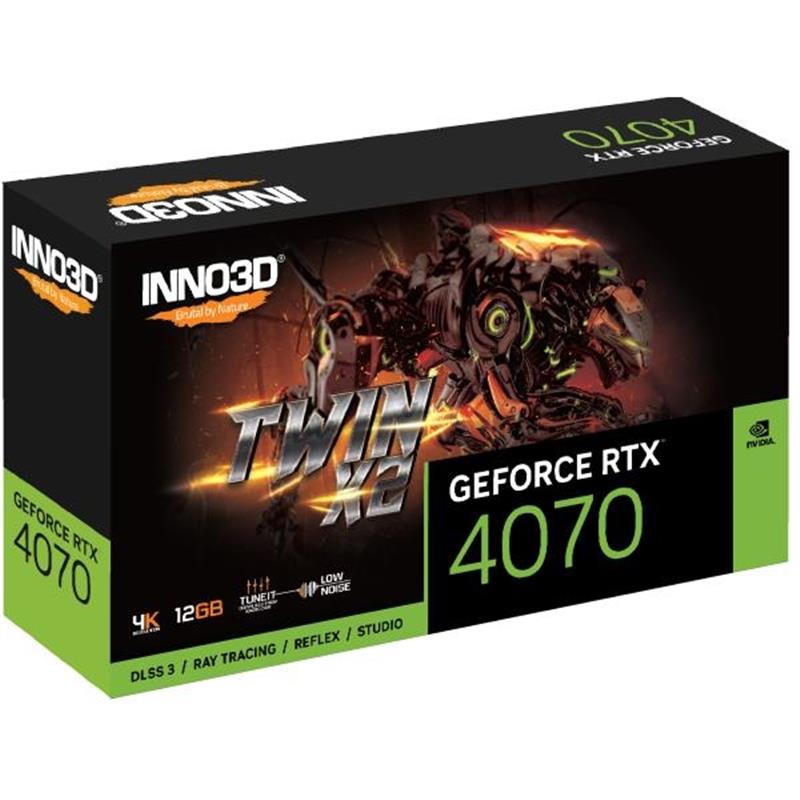 Inno3D N40702-126X-185252N videokaart NVIDIA GeForce RTX 4070 12 GB GDDR6X