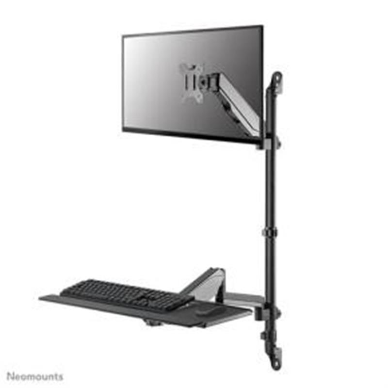 Neomounts by newstar height adjustable wall mounted workstation for 17-32 screens keyb