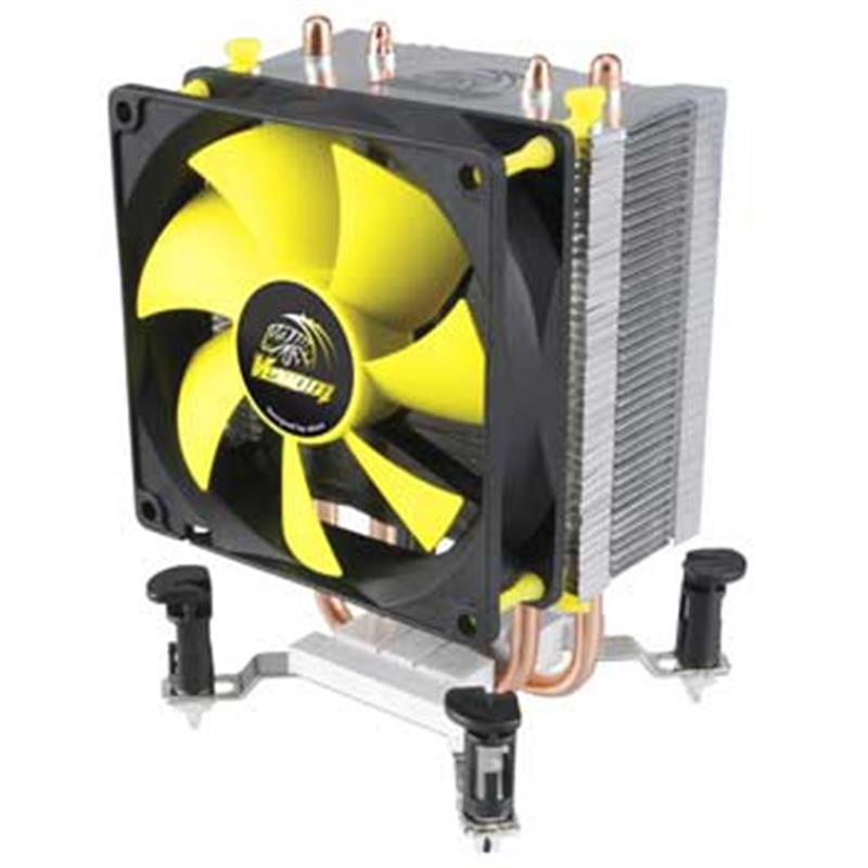 Akasa Venom pico compact performance multi platform cooler 2hp direct contact 92mm pwm killer viper yellow fan