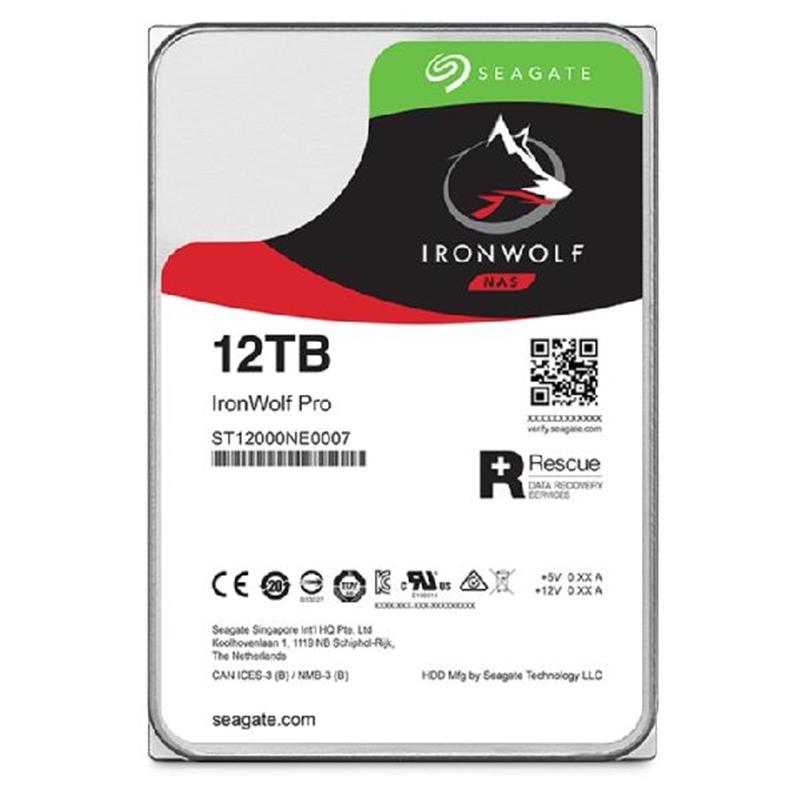 Seagate IronWolf Pro ST12000NT001 interne harde schijf 3.5"" 12 TB SATA III