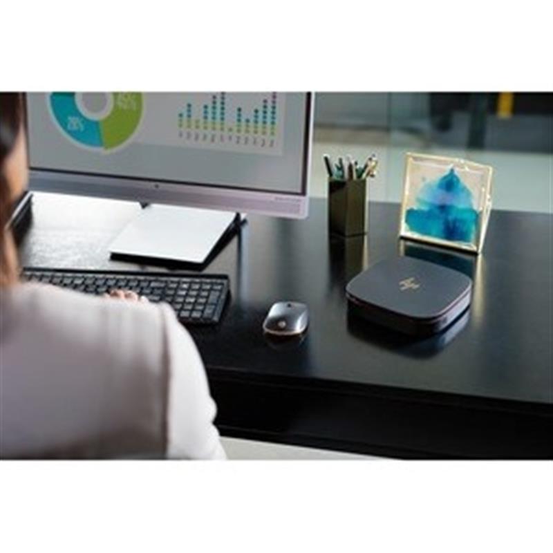 HP Elite Slice Intel® Core™ i7 i7-7700T 16 GB DDR4-SDRAM 128 GB SSD Windows 10 IoT Enterprise USFF Mini PC Zwart