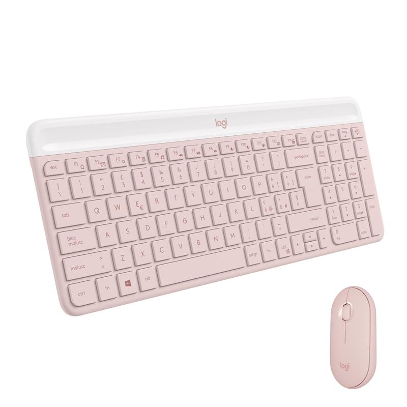 Logitech MK470 Slim Combo toetsenbord Inclusief muis RF Draadloos QWERTY Italiaans Roze