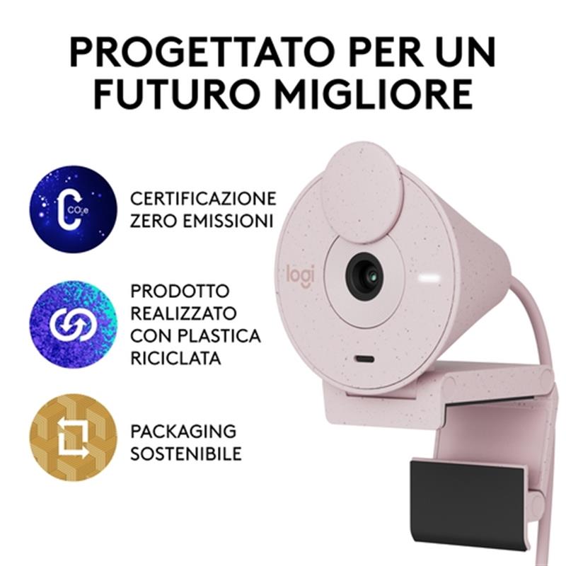 LOGI Brio 300 Full HD webcam - ROSE