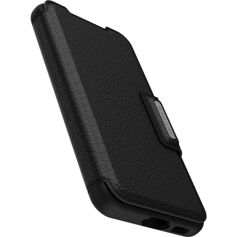 OtterBox Strada-hoesje voor Galaxy S23, schokbestendig, valbestendig, lederen folio met kaarthouder, 3x getest volgens militaire standaard, Zwart