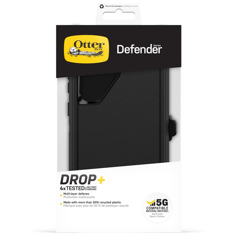 OtterBox Defender Case voor Galaxy S23 Ultra, Schokbestendig, Valbestendig, Ultra-robuust, Beschermhoes, 4x Getest volgens Militaire Standaard, Zwart