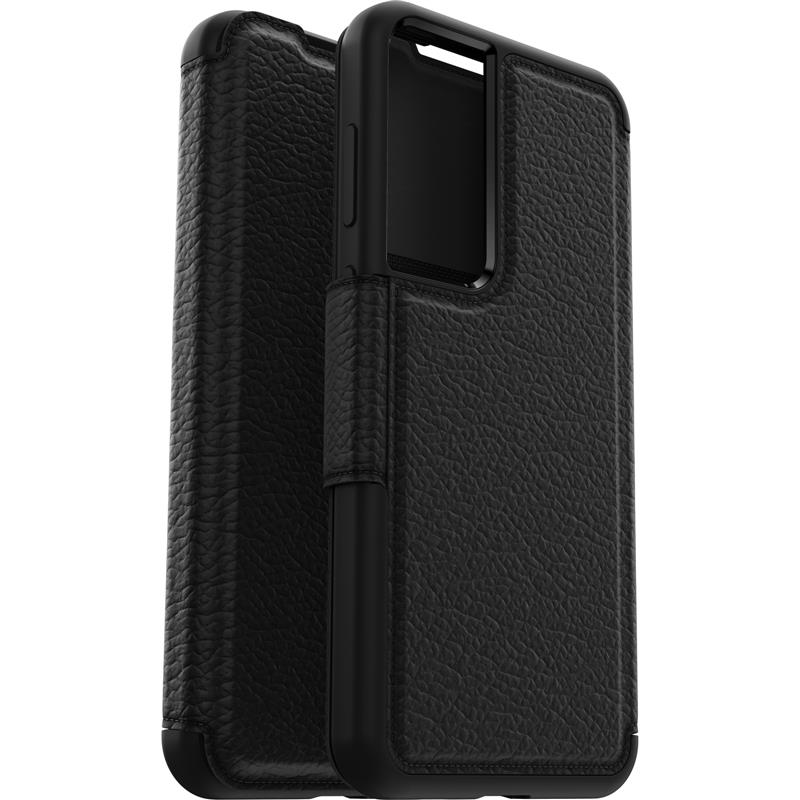 OtterBox Strada-hoesje voor Galaxy S23+ , schokbestendig, valbestendig, lederen folio met kaarthouder, 3x getest volgens militaire standaard, Zwart