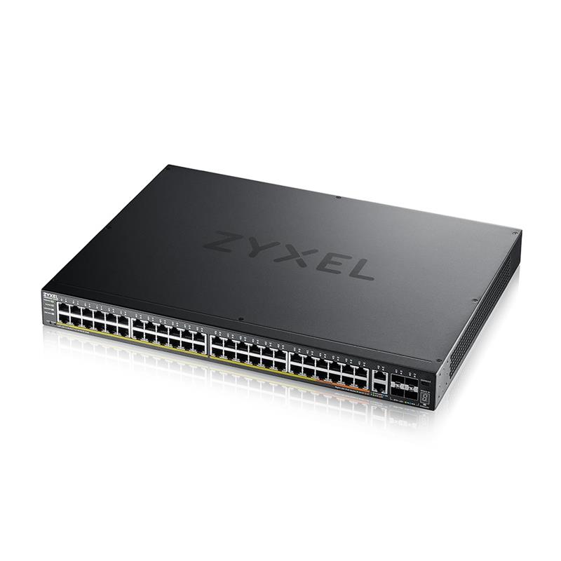 XGS2220-54HP L3 Access Switch 600W PoE 40xPoE 10xPoE 48x1G RJ45 2x10mG RJ45 4x10G SFP Uplink incl 1 yr NebulaFlex Pro