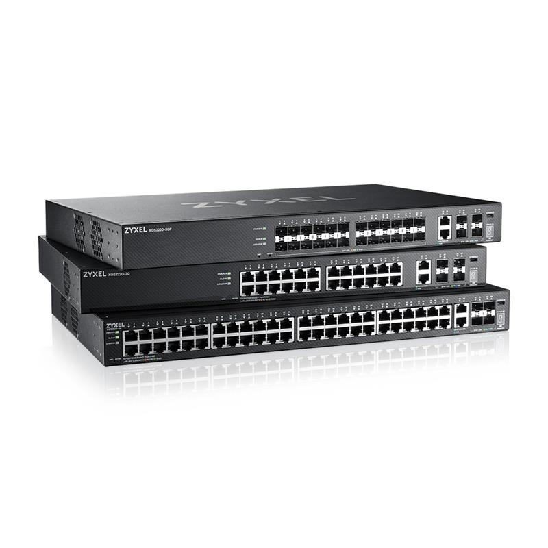 XGS2220-30HP L3 Access Switch 400W PoE 16xPoE 10xPoE 24x1G RJ45 2x10mG RJ45 4x10G SFP Uplink incl 1 yr NebulaFlex Pro