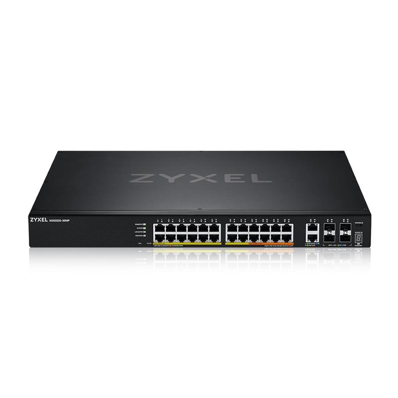 XGS2220-30HP L3 Access Switch 400W PoE 16xPoE 10xPoE 24x1G RJ45 2x10mG RJ45 4x10G SFP Uplink incl 1 yr NebulaFlex Pro