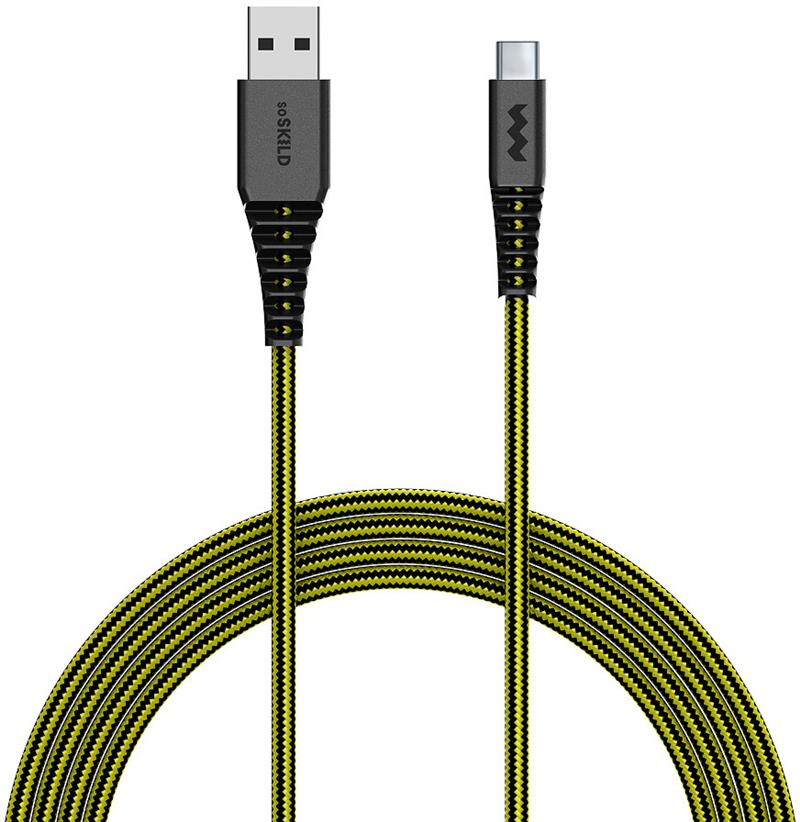 SoSkild Charging Cable Ultimate USB-A to USB-C 1 5m Black Yellow