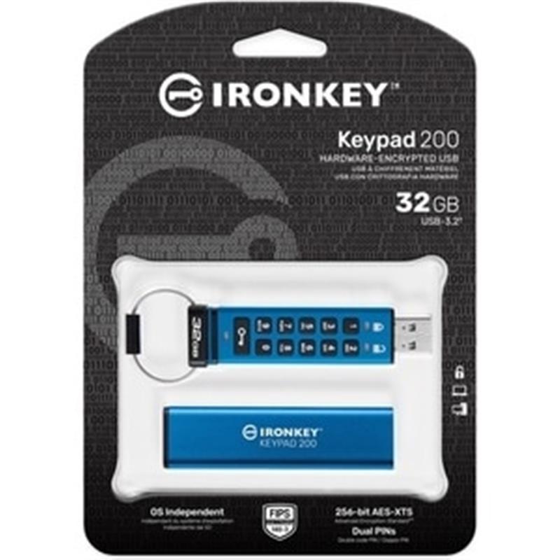 32GB IronKey Keypad 200 FIPS 140-3 Lvl3