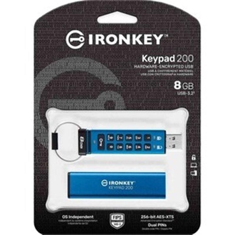 8GB IronKey Keypad 200 AES-256 Encryp Lv