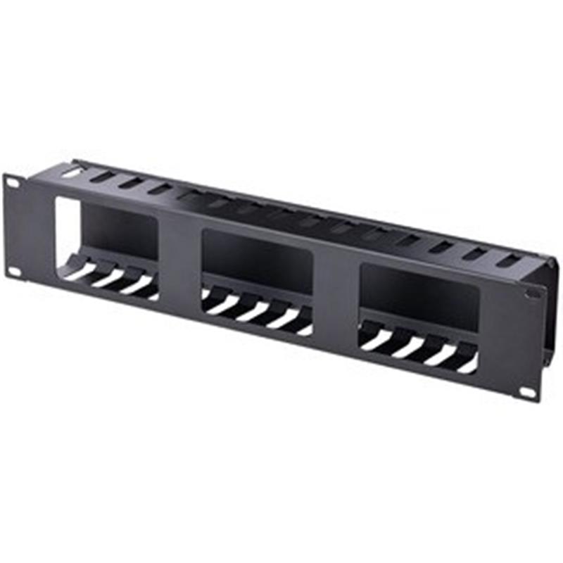 StarTech.com 2U Horizontale Kabelgoot met Deksel voor 19"" Server Rack - Vingergoot Kabelmanagement Paneel met Open Sleuven - Raceway Panel