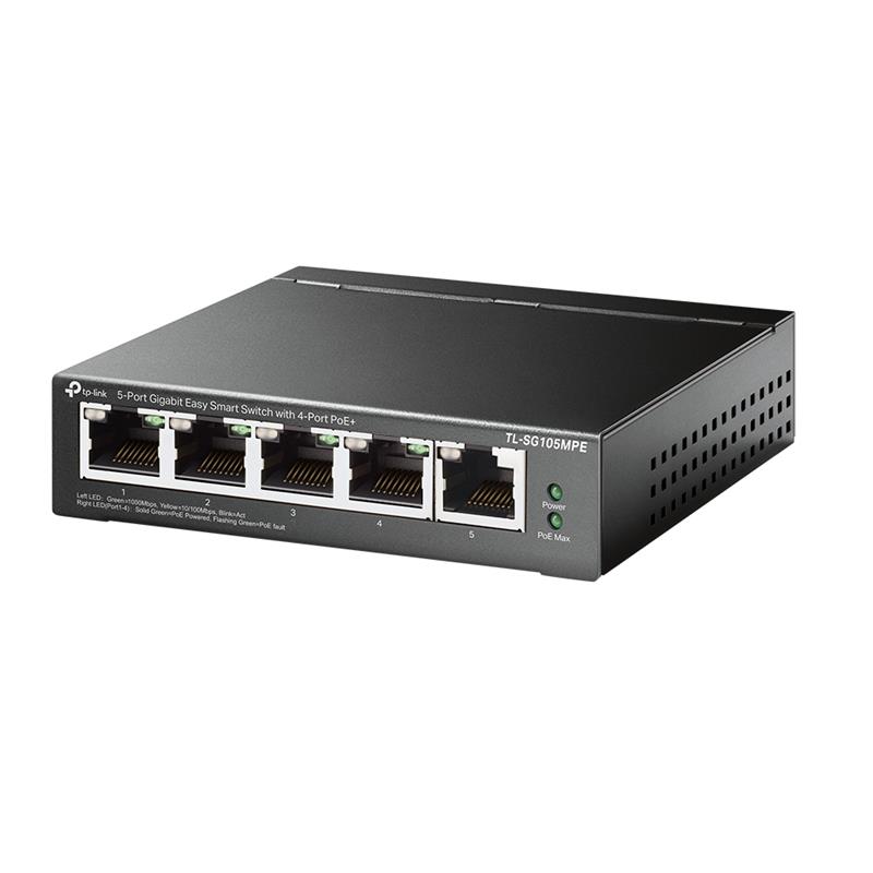 TP-Link TL-SG105MPE netwerk-switch L2 Gigabit Ethernet (10/100/1000) Power over Ethernet (PoE) Zwart