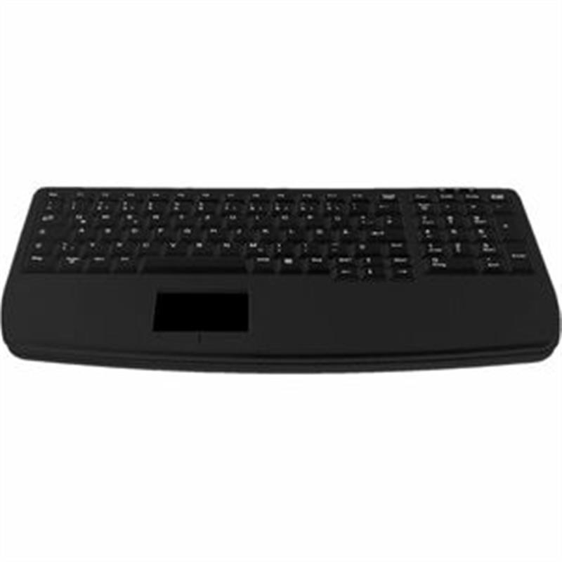 Industry 4 0 Notebook Style Ultraflat Touchpad Keyboard with NumPad - Corded - AZERTY - Black