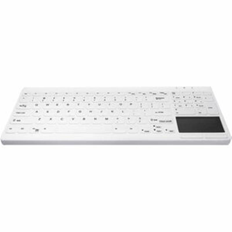Hygiene Compact Ultraflat Touchpad Keyboard with NumPad Fully Sealed Watertight - Corded - AZERTY - White
