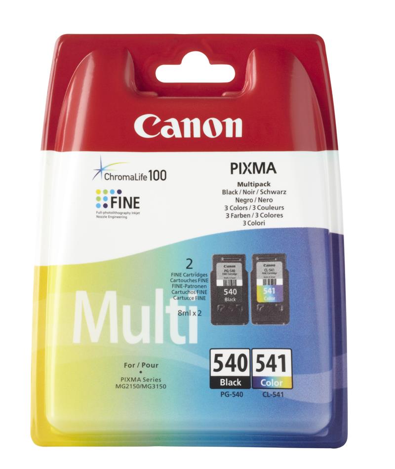 Canon PG-540/CL-541 Multi pack Origineel Zwart, Cyaan, Magenta, Geel Multipack 2 stuk(s)